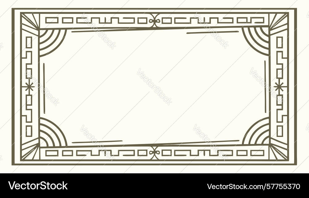 Intricate geometric patterned rectangular frame vector image