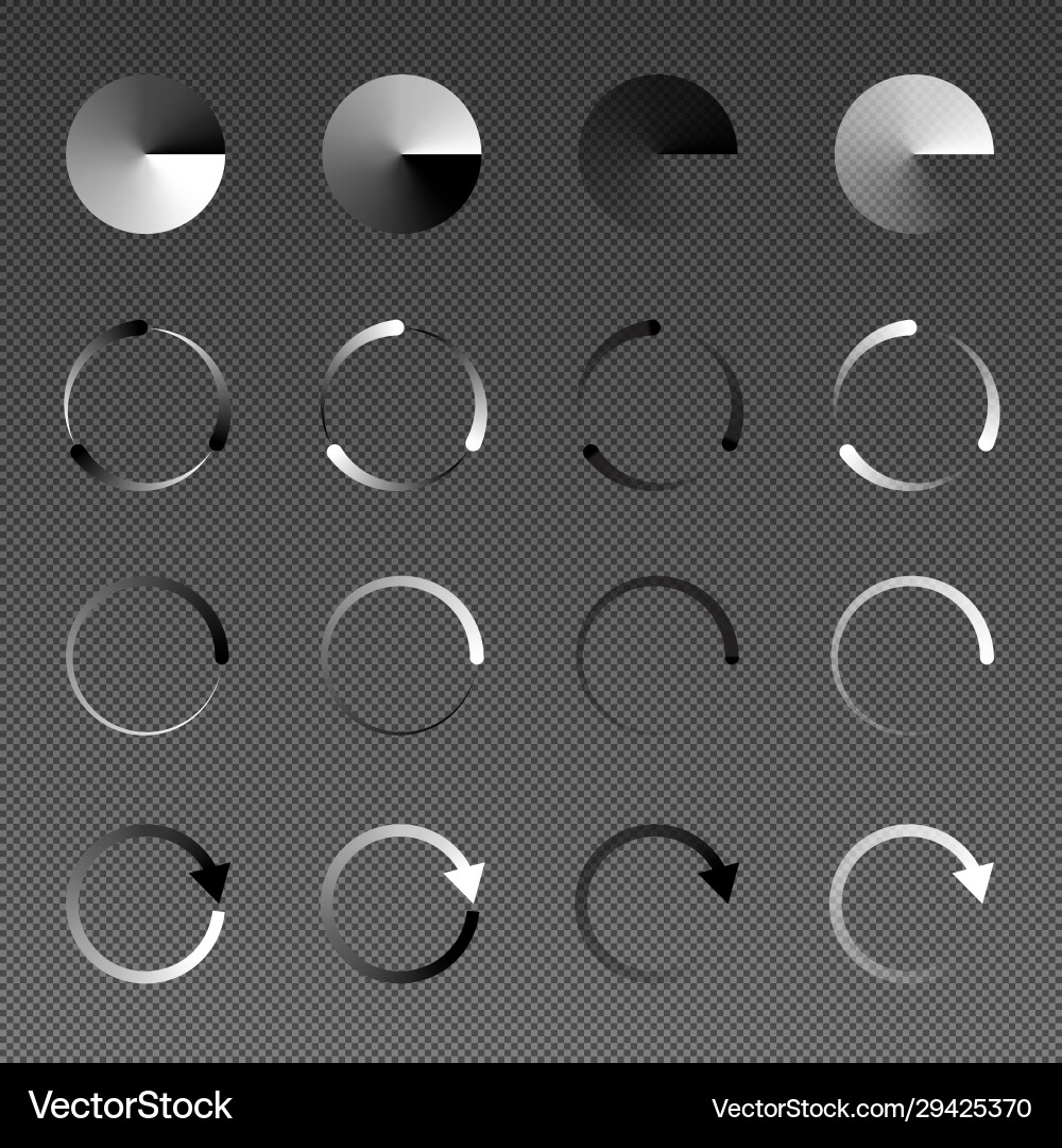 Isolated loading preloader icon set black Vector Image
