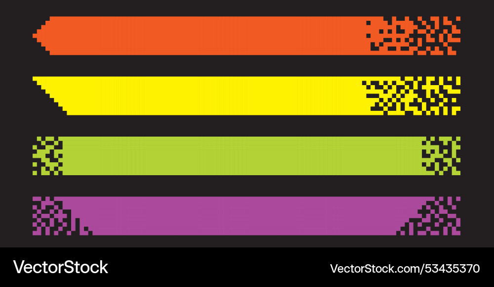 Pixel banner header footer color layout Pixel banner header footer color layout Vector Image