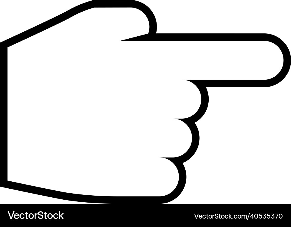 Pointing finger cursor right direction pointer Pointing finger cursor right direction pointer vector image