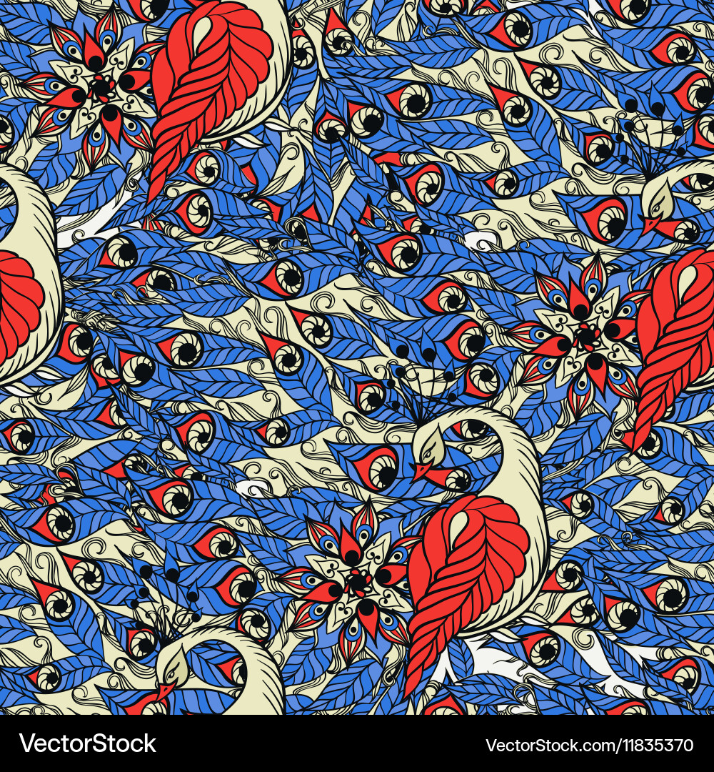 Seamless pattern with the swans vector image