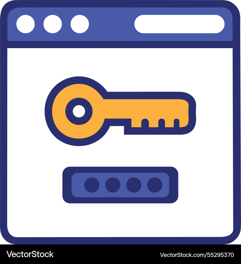 Secure access key icon vector image