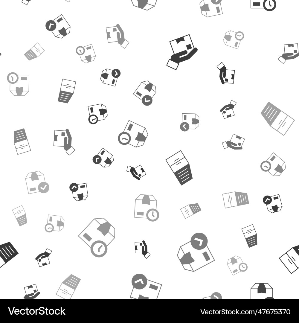 Set delivery hand with box ackage check mark Vector Image