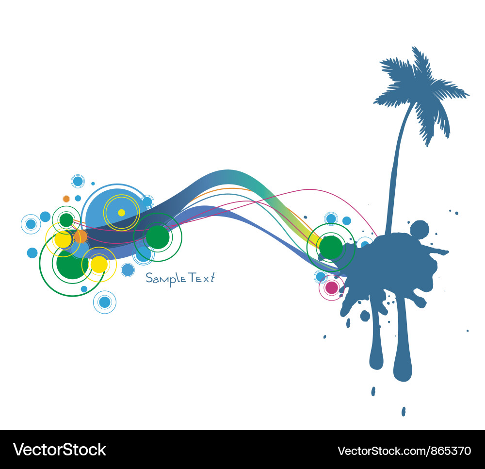 Summer background with palm tree Vector Image