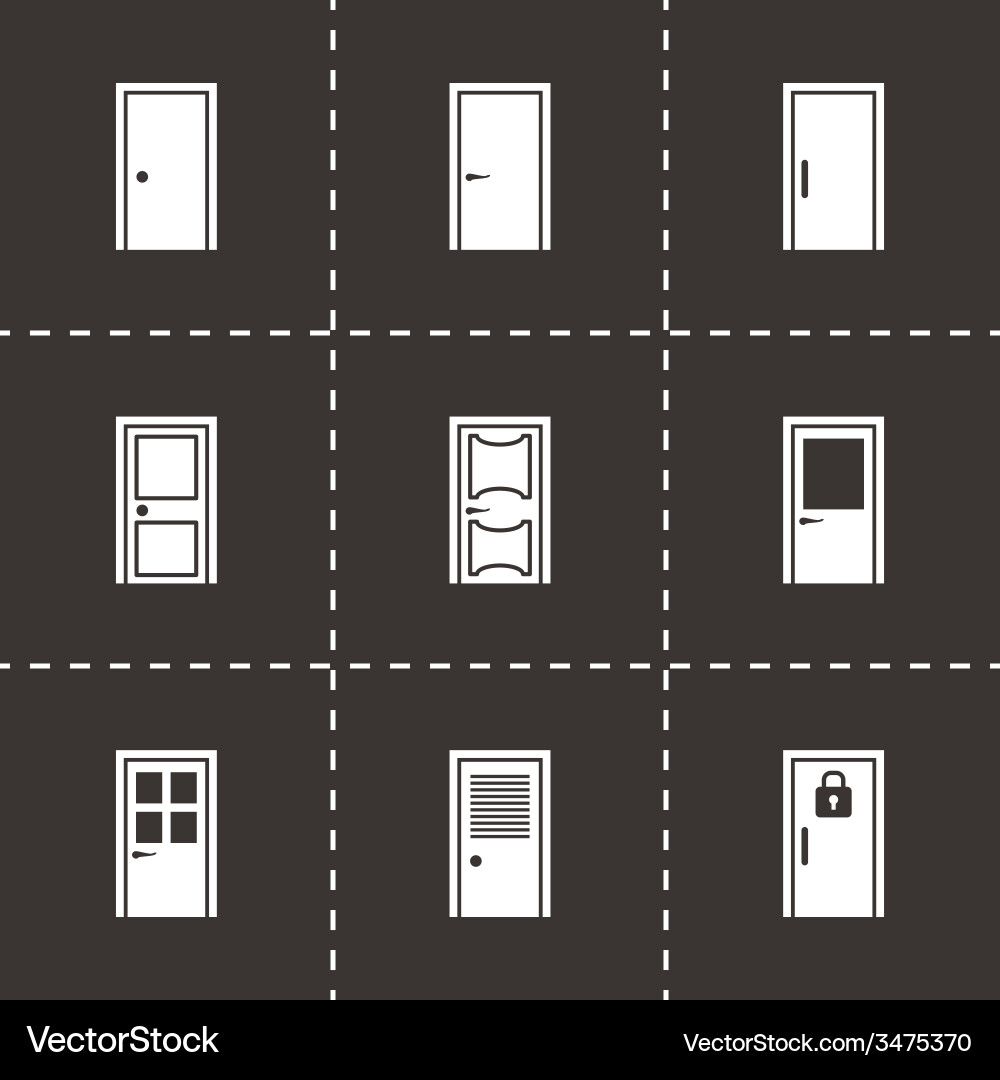 Tür Icon Set Vektorbild