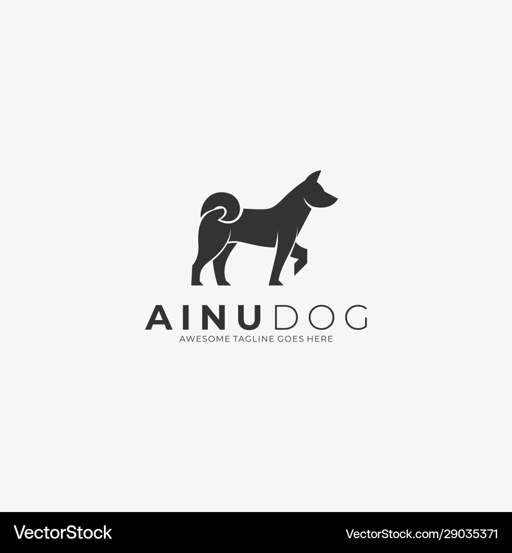 Ainu Dog Silhouette Logo Vector Image
