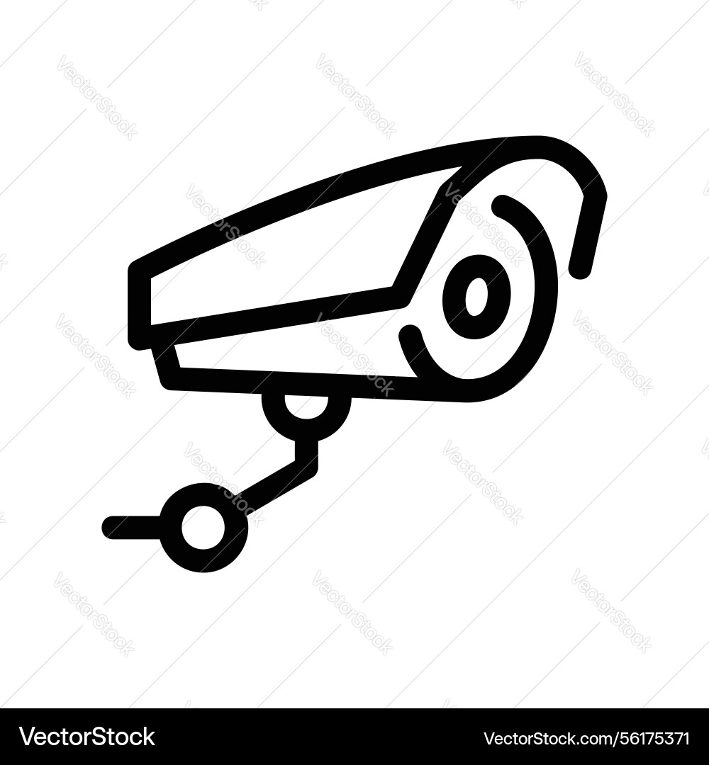 Angled side view of external security camera vector image