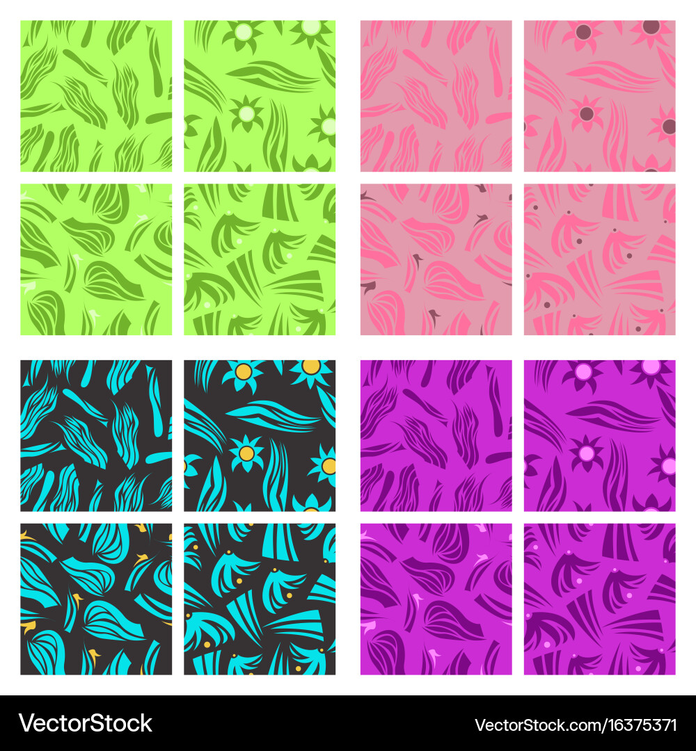 Assembly of patterns in bright style vector image