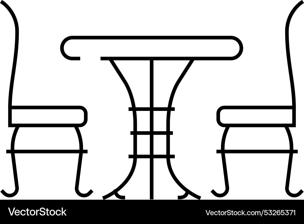 Bistro set outdoor furniture line icon Bistro set outdoor furniture line icon vector image