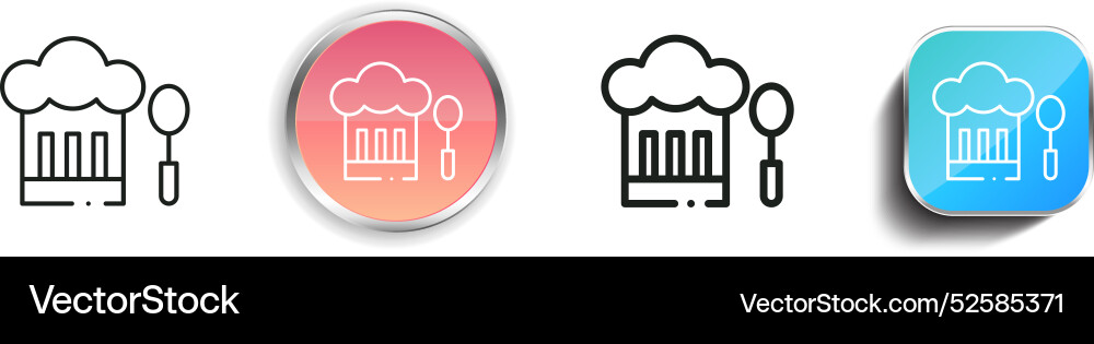 Chef hat icon thin linear regular and button vector image