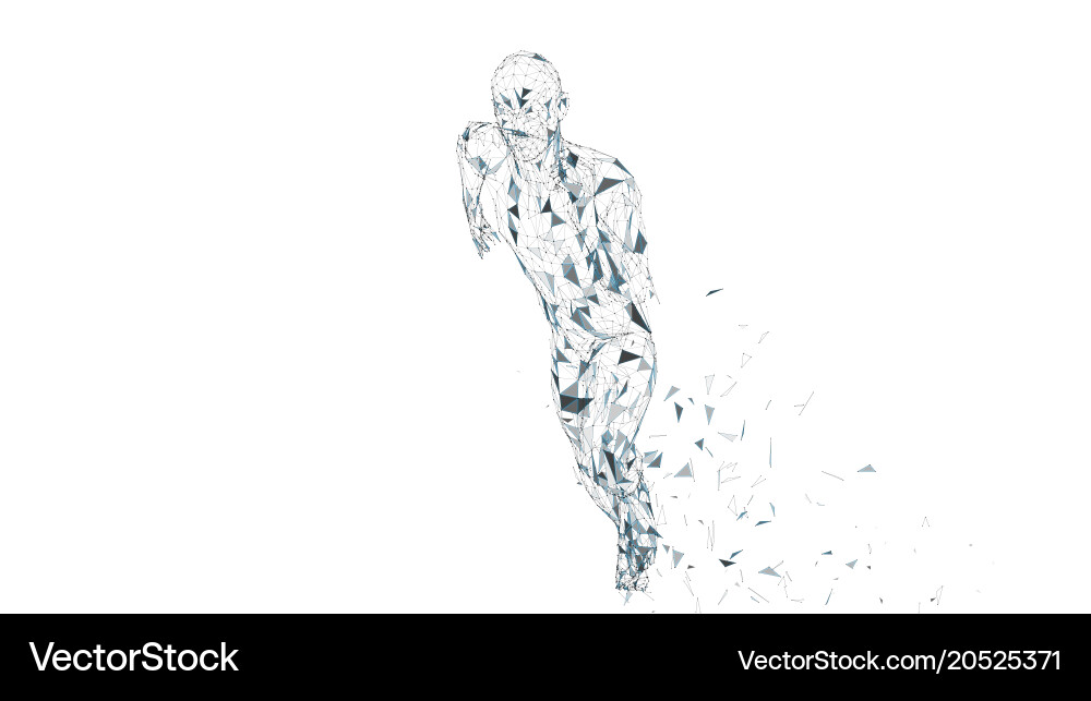 Conceptual abstract running man runner vector image
