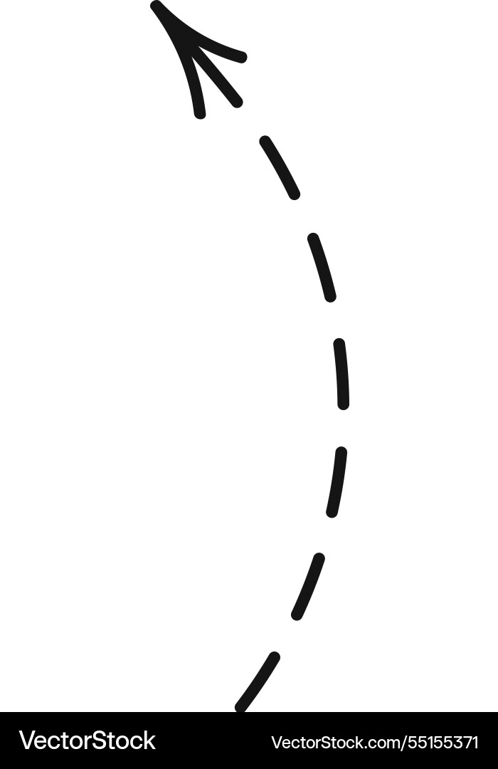 Dashed Pfeil editierbare Schlaganfall doodle Vektorbild