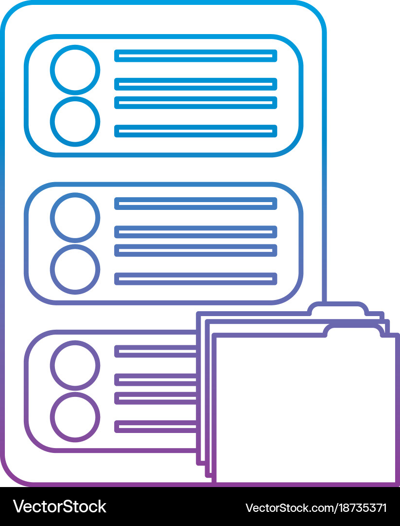 Data center server folder file document organize Vector Image