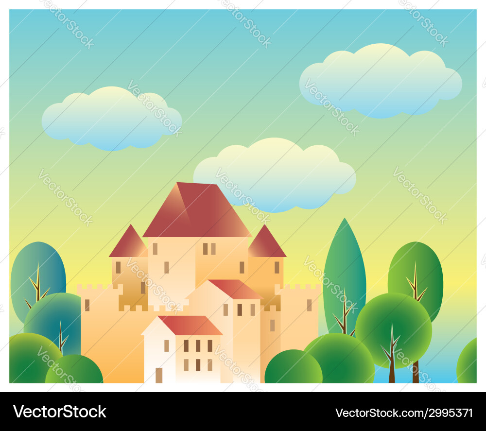 Fairytale castle Royalty Free Vector Image - VectorStock