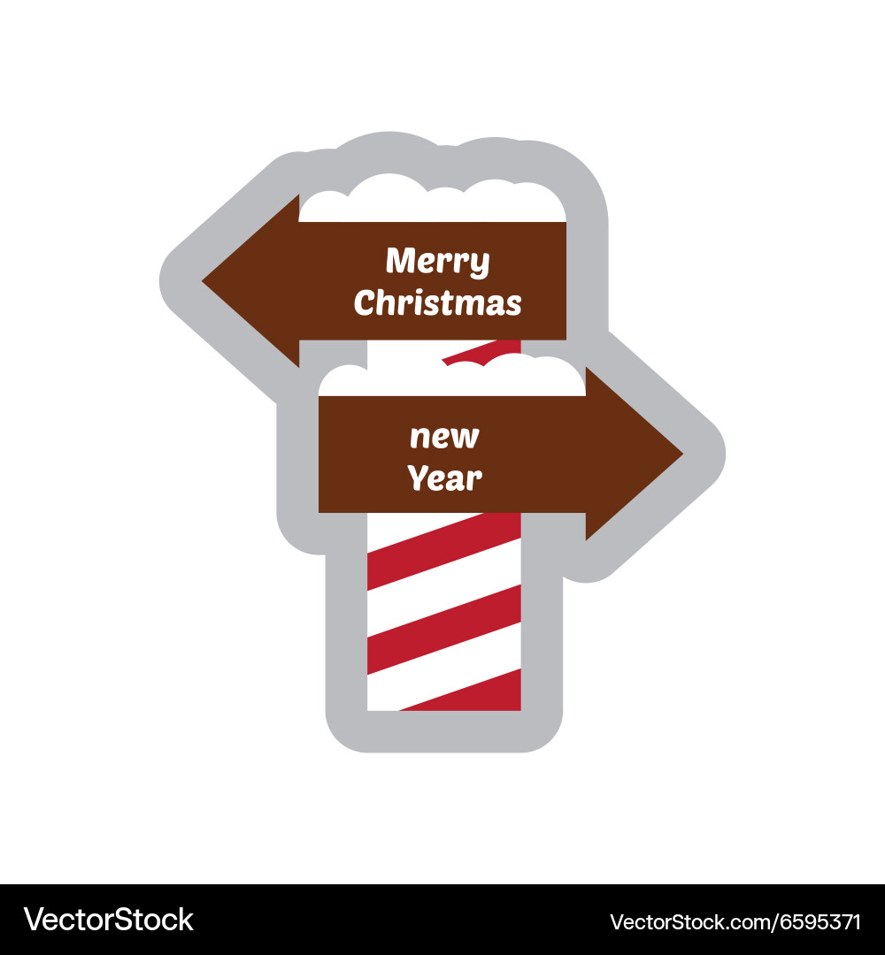 Flat icon with long shadow pointer christmas vector image