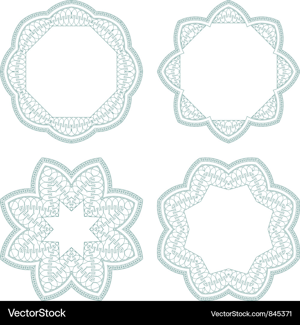 Intricate Rosette Patterns Vector Image