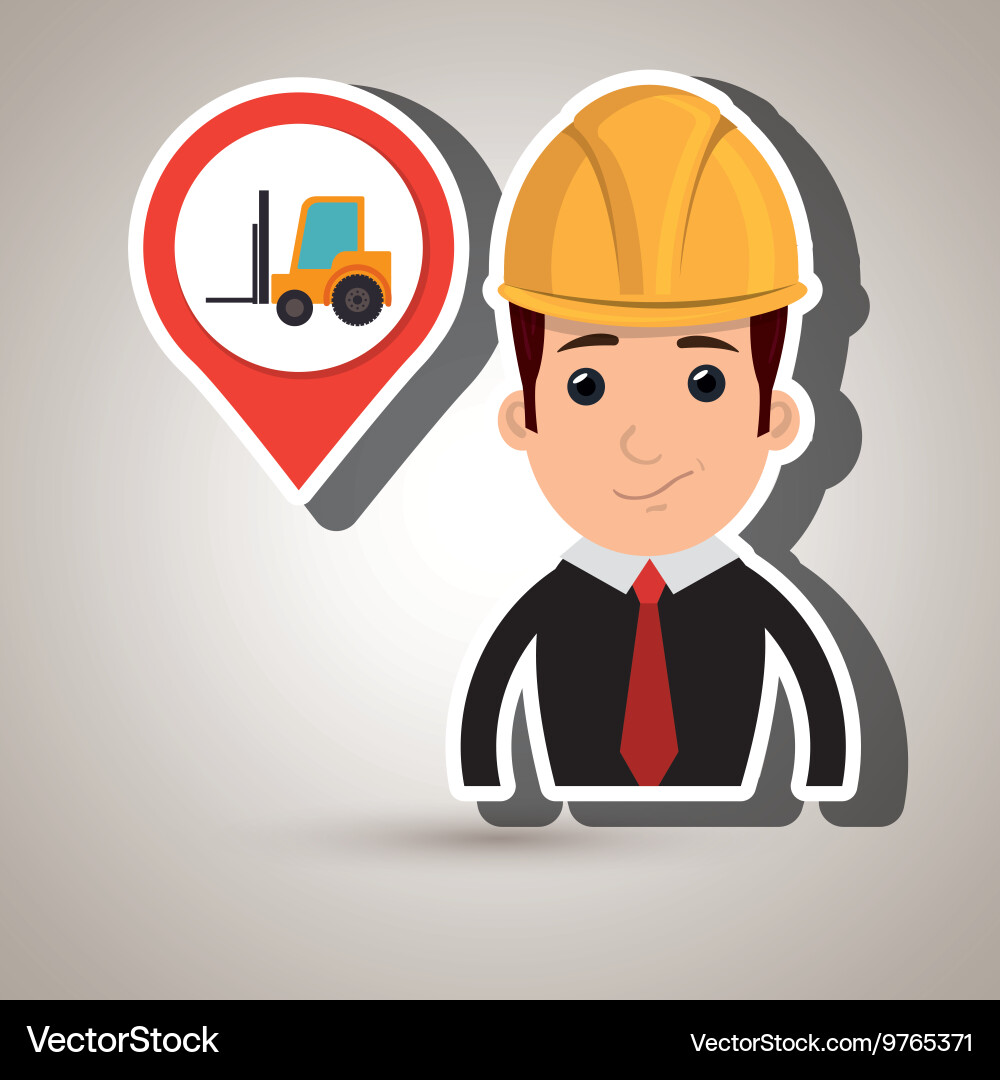 Man and mounted load isolated icon design Vector Image