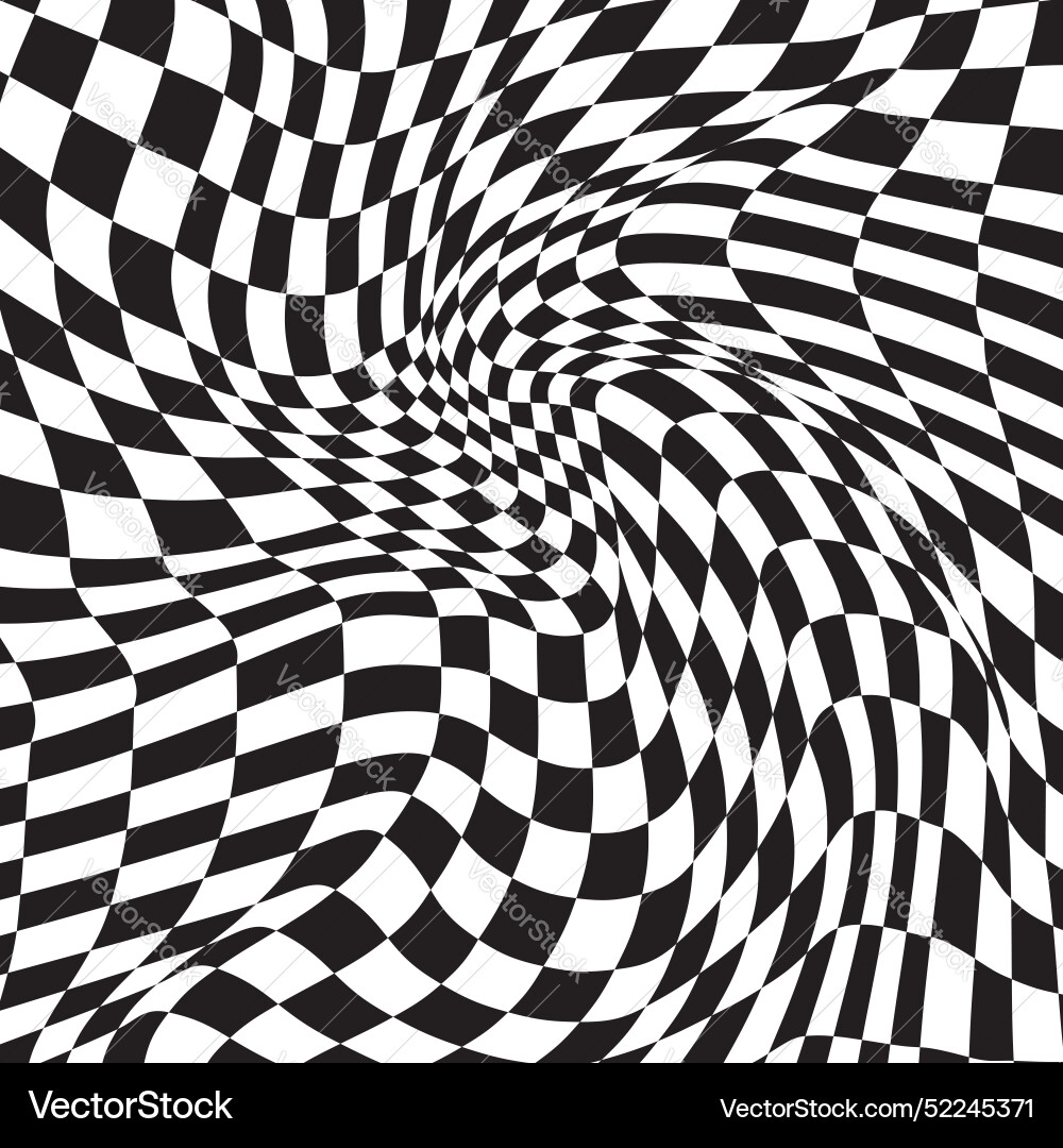 Retro distorted checkered background Retro distorted checkered background vector image