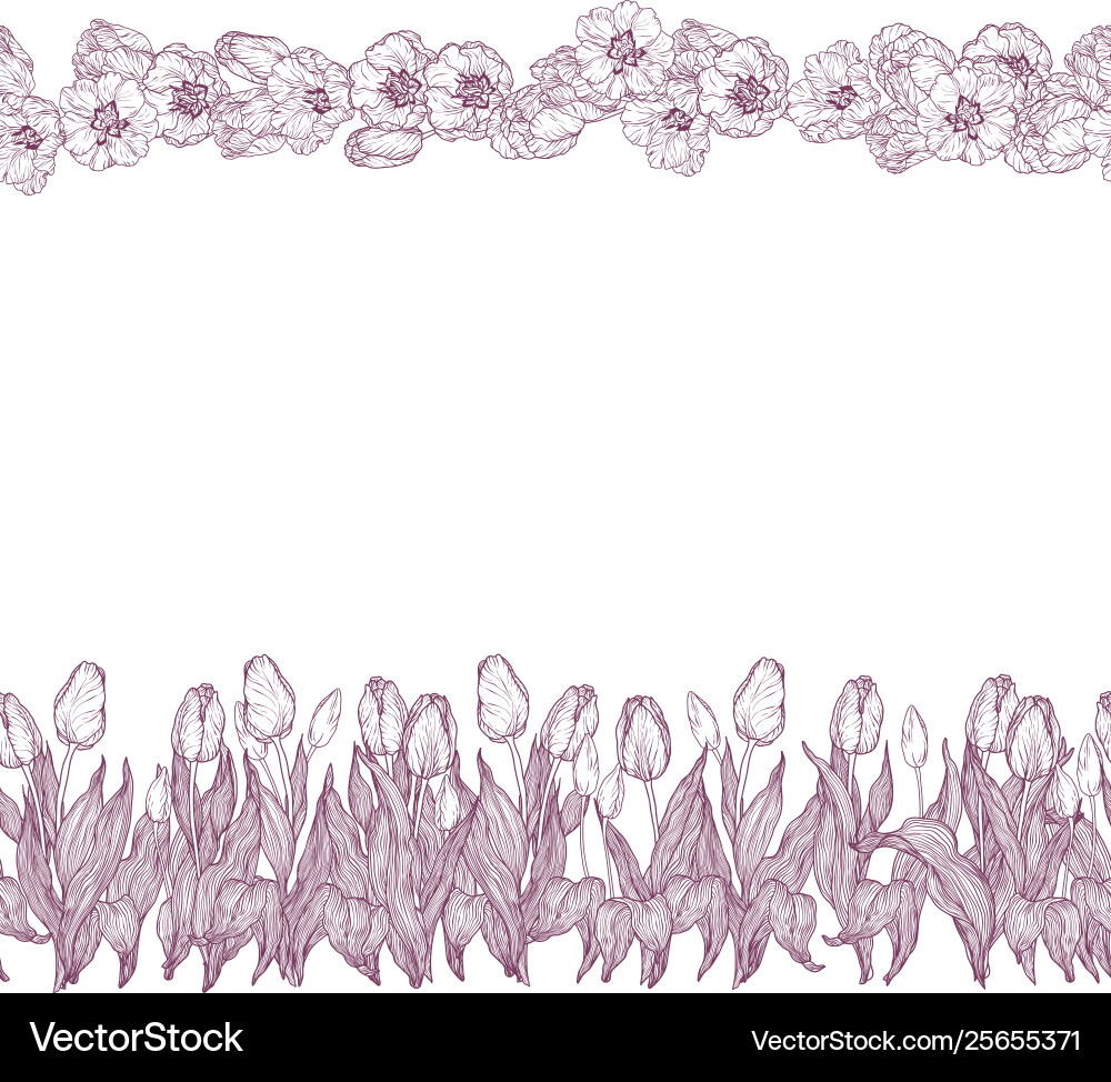Seamless pattern with flowers in horizontal lines Seamless pattern with flowers in horizontal lines Vector Image