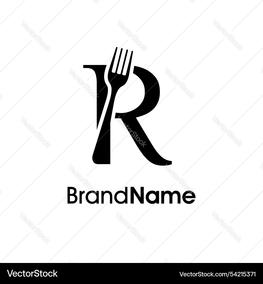 Simple and unique initial r fork logo Simple and unique initial r fork logo vector image