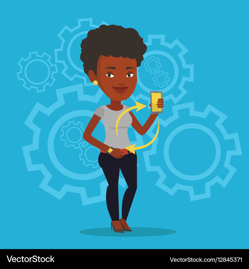 Synchronization between smartwatch and smartphone Vector Image