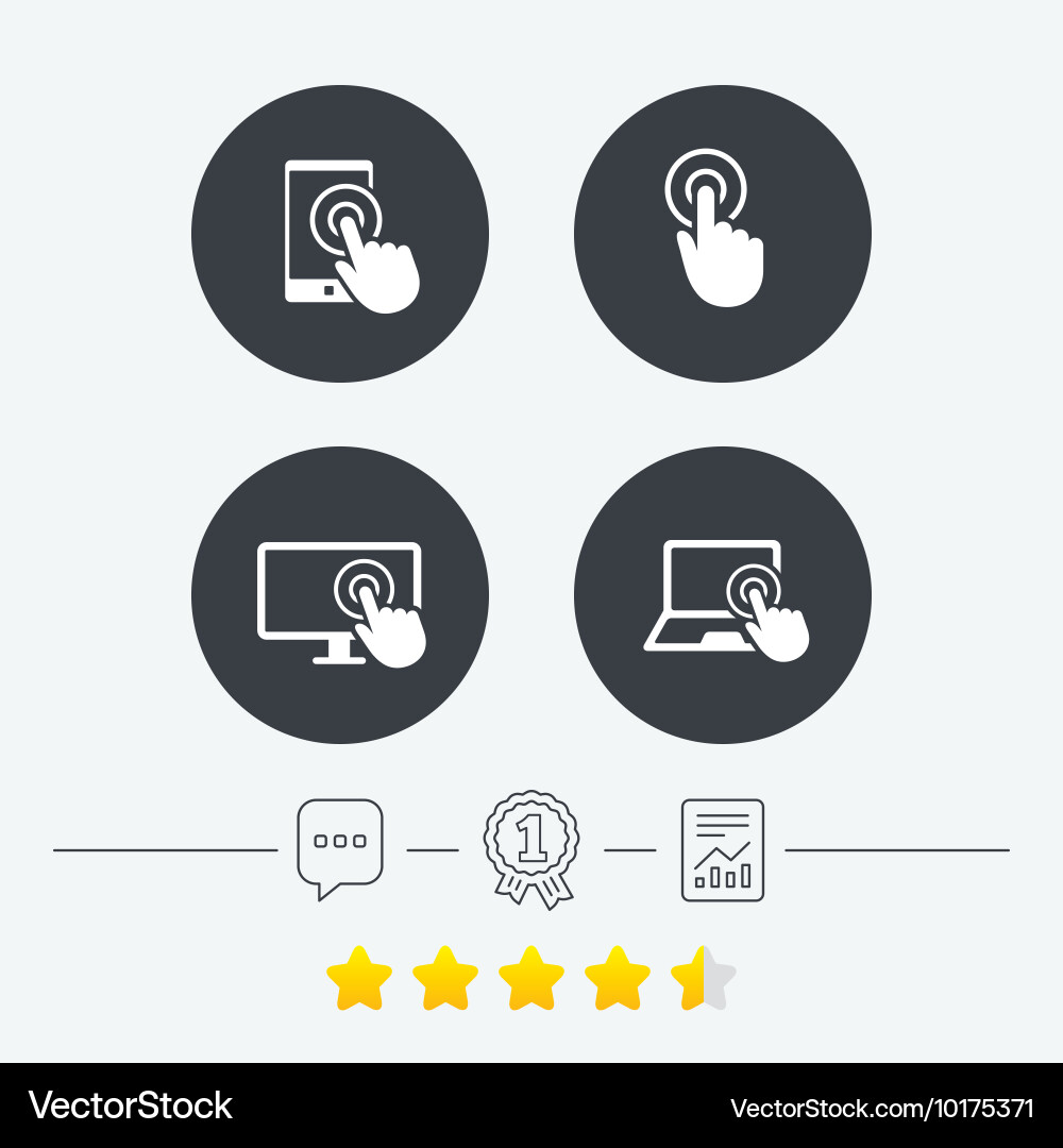Touch screen smartphone hand pointer symbols Vector Image