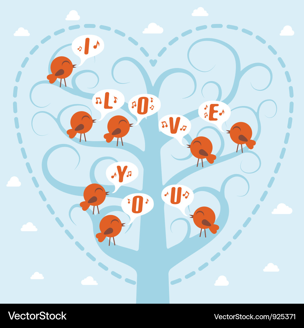 Tree with birds Vector Image