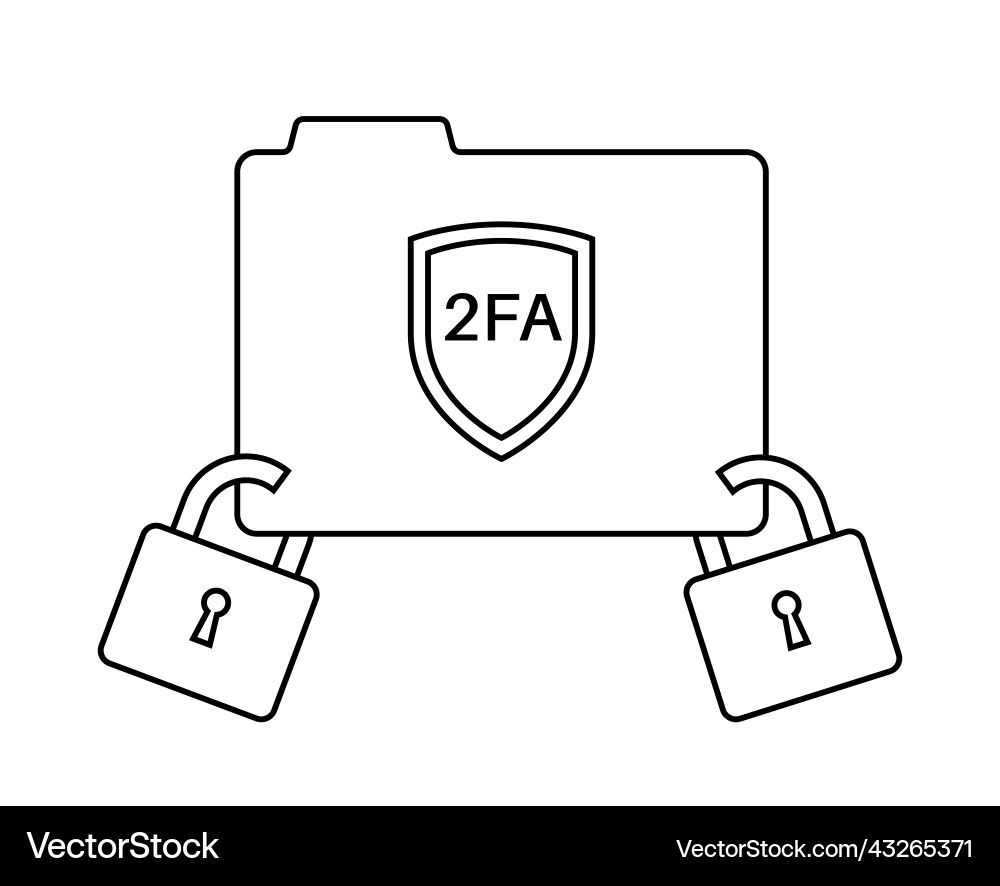 Two factor authentication Vector Image