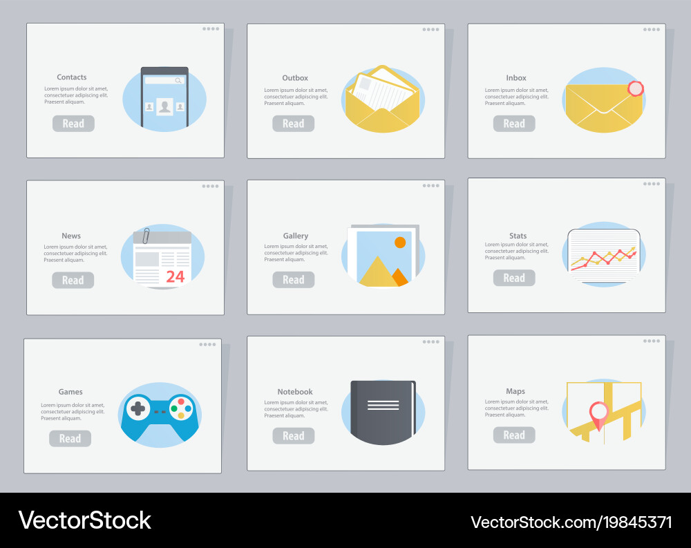 Website and mobile flowcharts with icons vector image