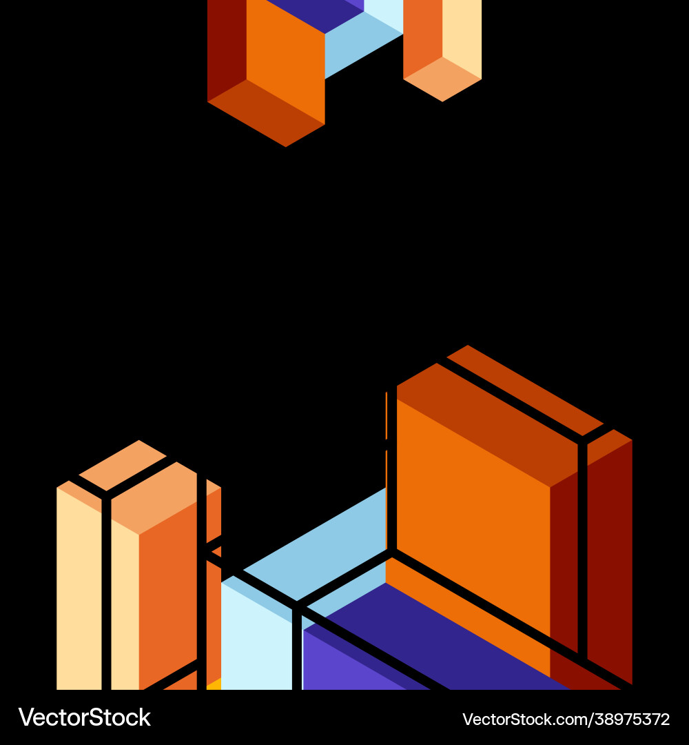 Abstract background 3d cubes cubic elements Vector Image