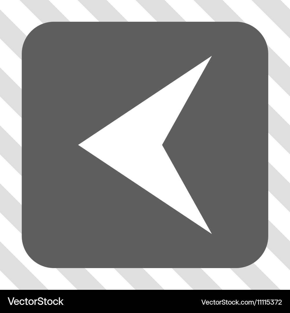 Arrowhead left rounded square button Vector Image