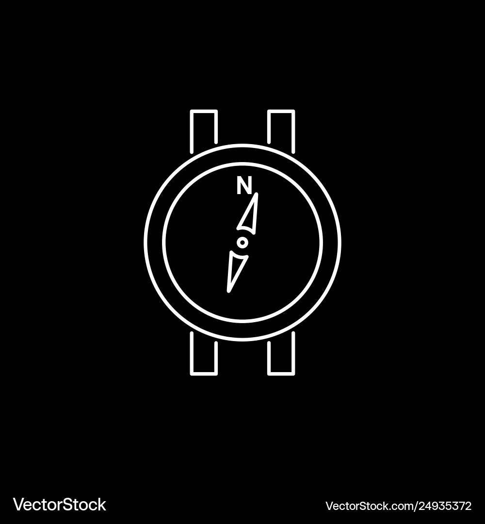 Compass icon simple flat style symbol Vector Image
