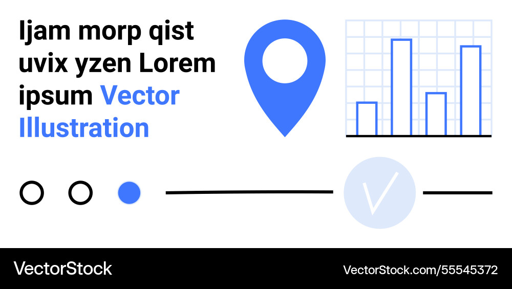 Data visualization elements with graph location Data visualization elements with graph location vector image