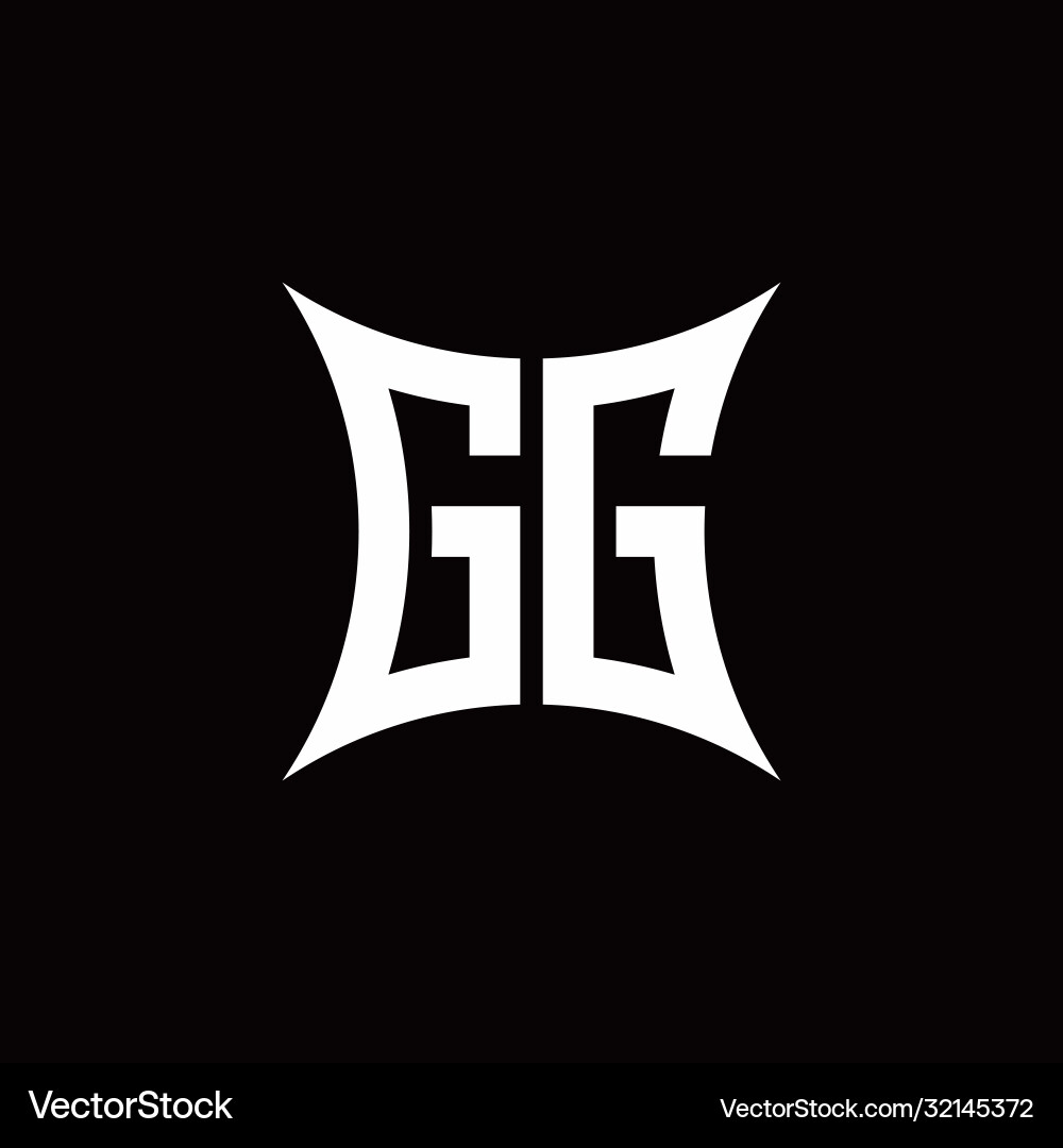 Gg monogram logo with sharped shape design vector image