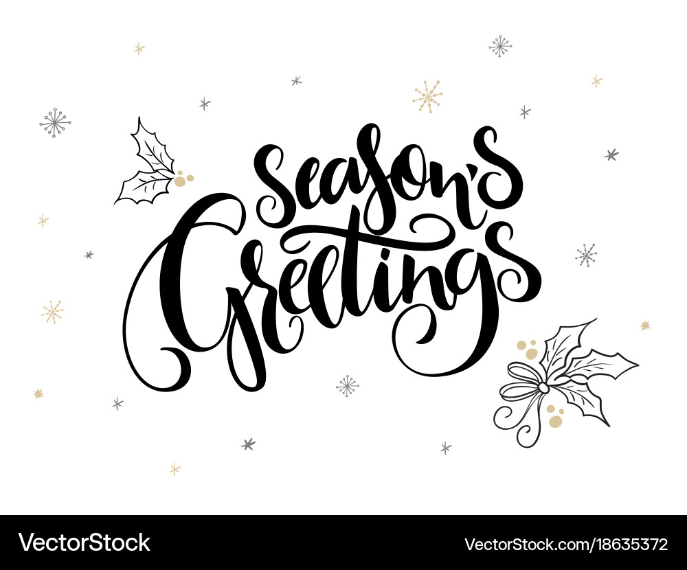 Hand Lettered Christmas Greetings Vector Image