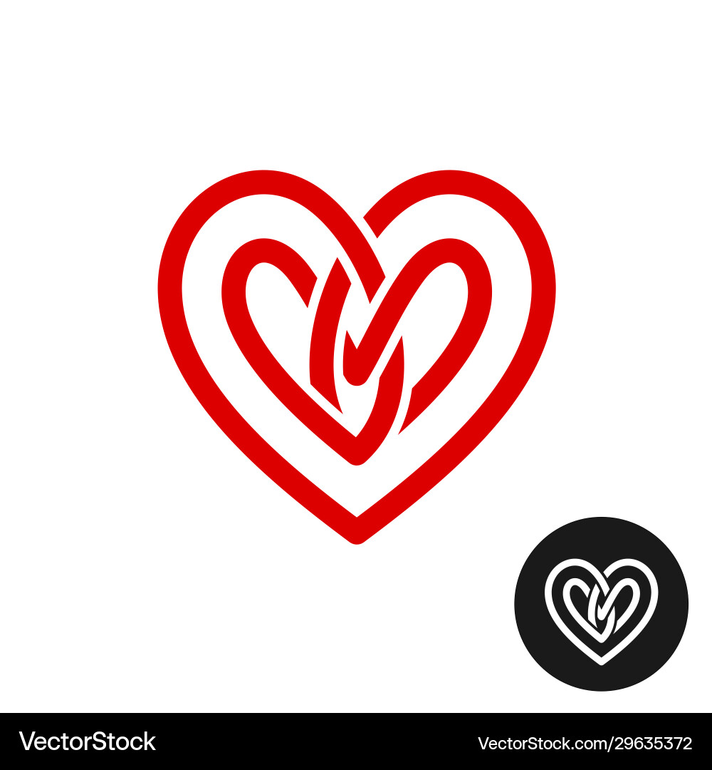 Heart celtic style knot logo infinite loop wide Heart celtic style knot logo infinite loop wide vector image