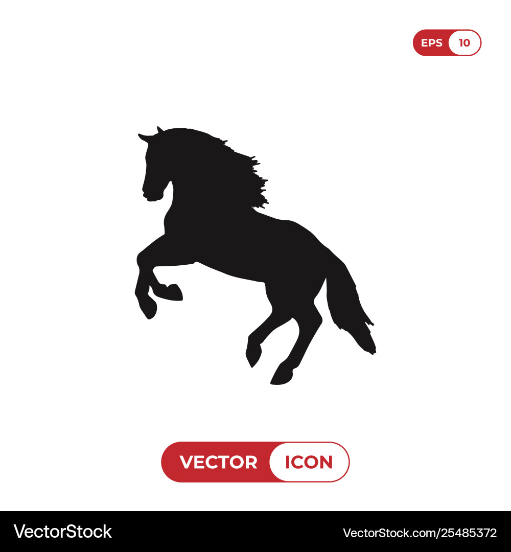 Horse Jumping Icon - Dynamic Action Vector Image