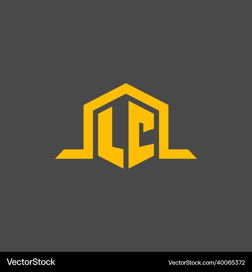 Lc monogram initial logo with hexagon style design Vector Image