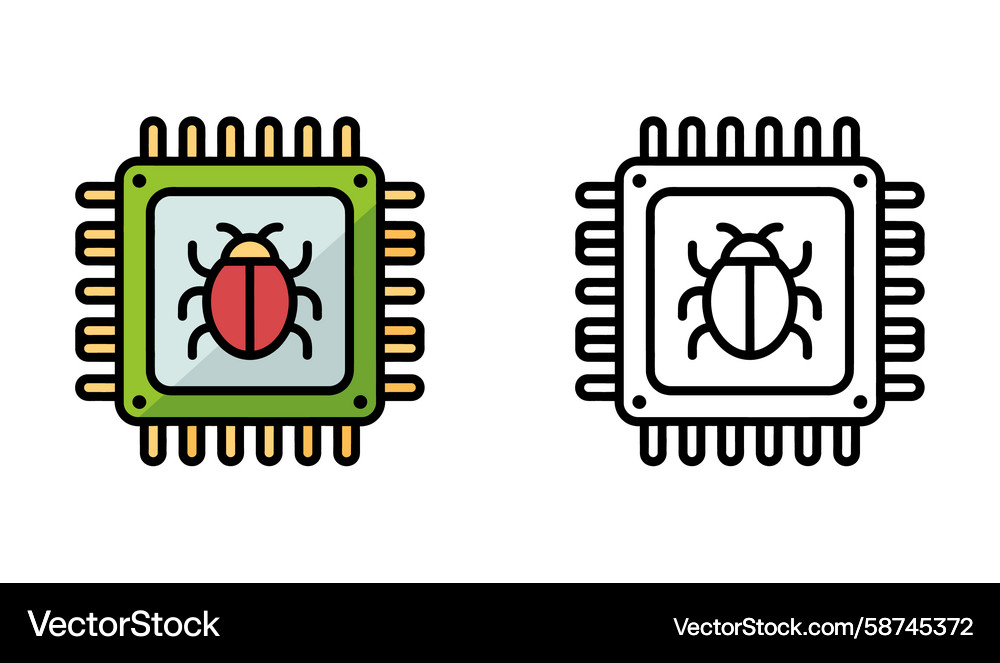 Microchip Software Error Icon Vector Image