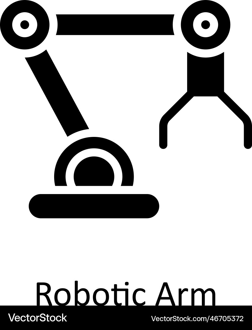 Robotic arm solid icons simple stock illus Vector Image