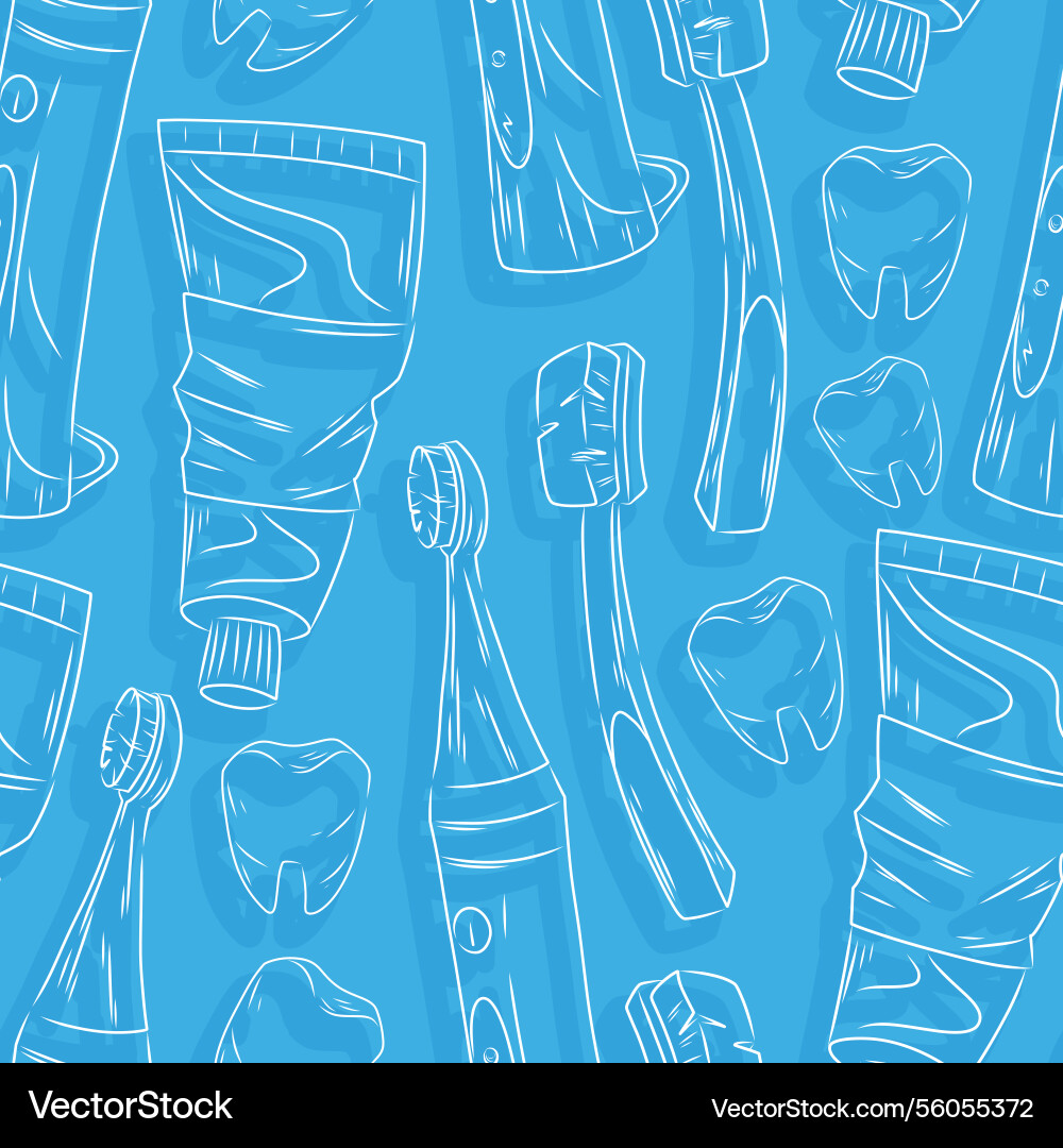 Seamless line sketch pattern with hand Vector Image