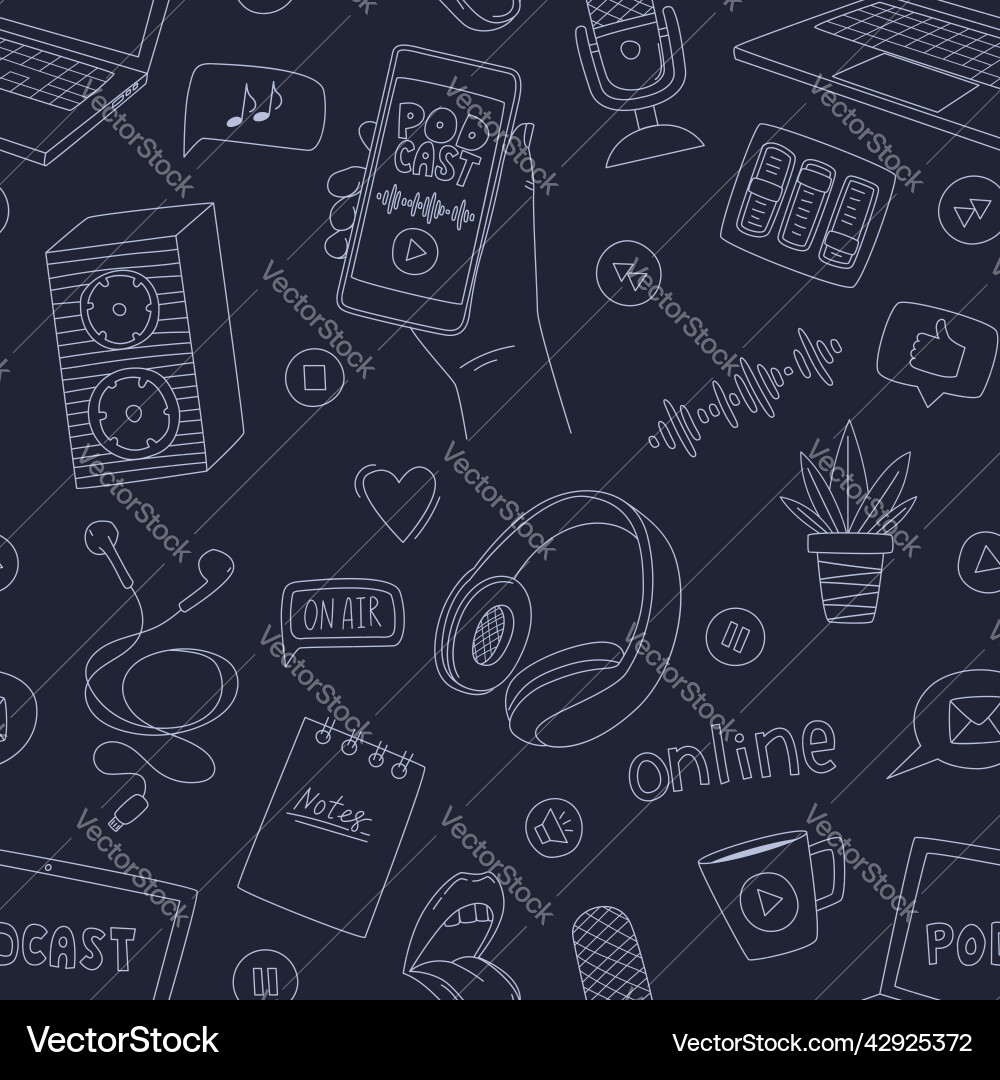Seamless pattern with doodle elements symbolizing vector image