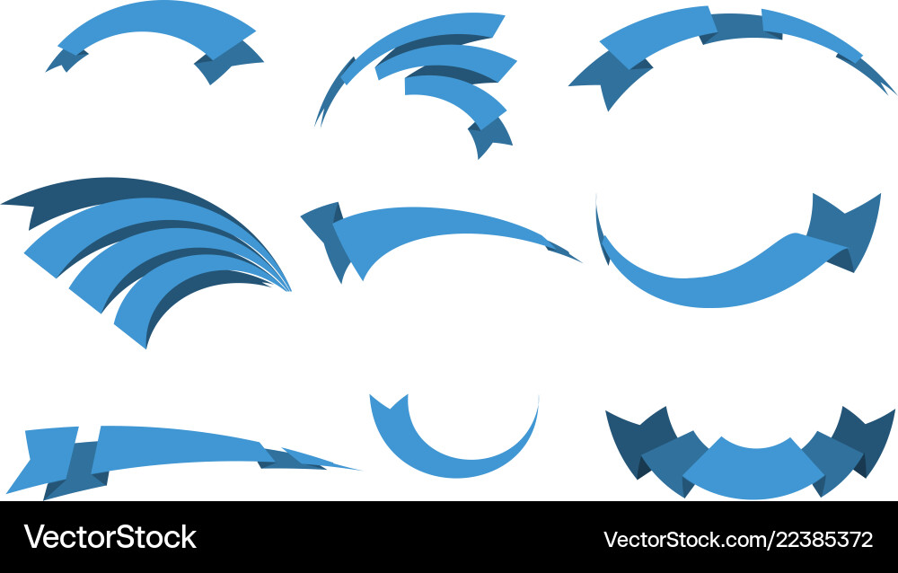 Set blauer Band-Banner zur Förderung Set blauer Band-Banner zur Förderung vektorbild