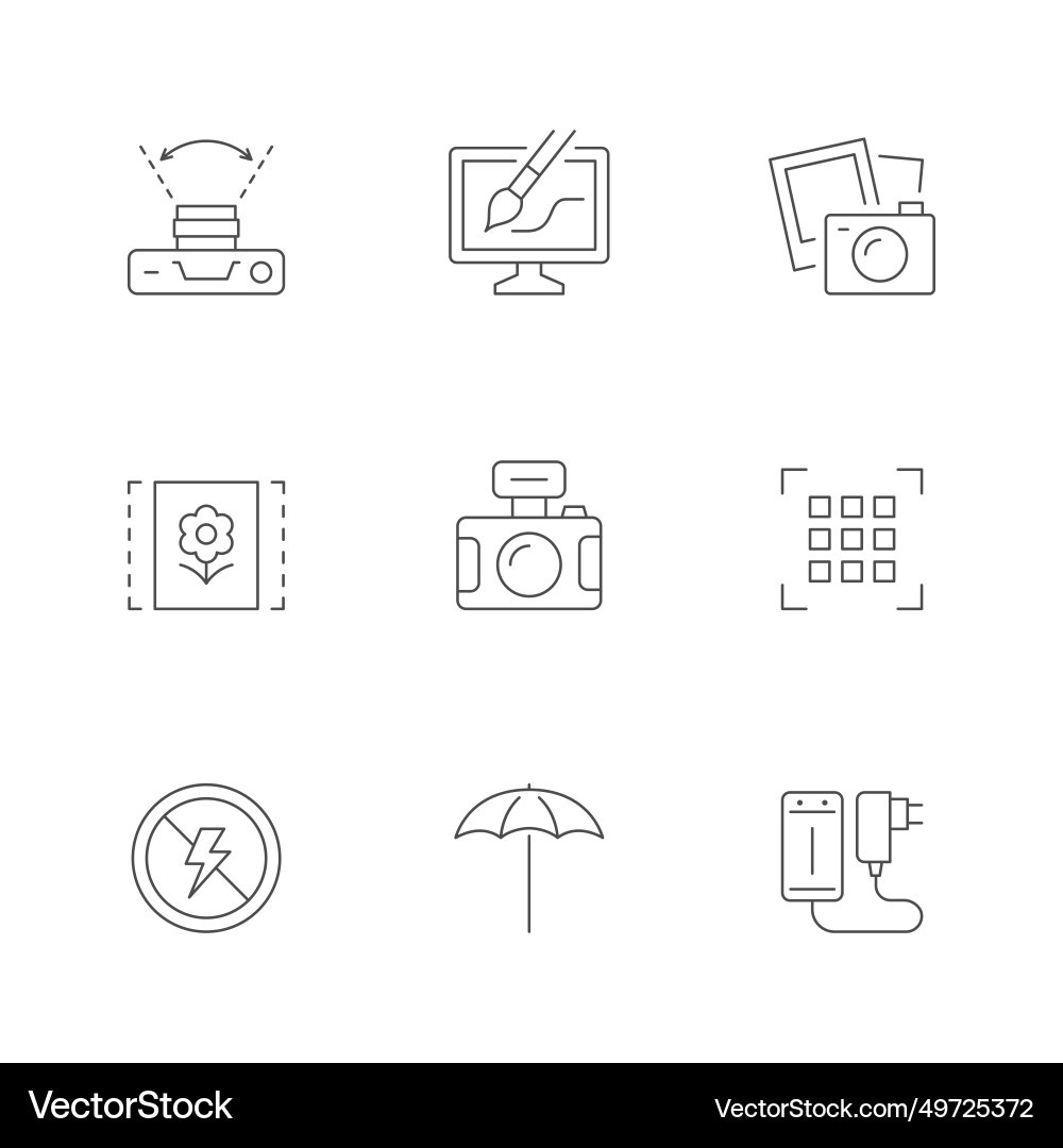 Set line icons of photo vector image