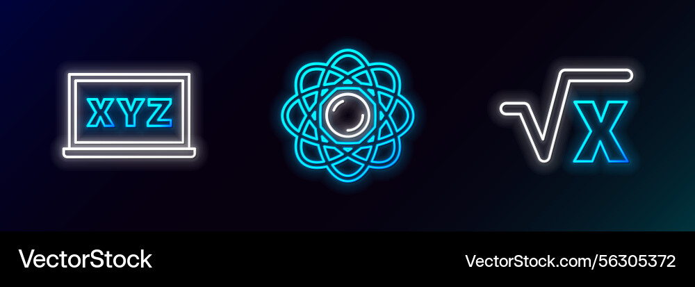 Set line square root of x glyph xyz coordinate Set line square root of x glyph xyz coordinate vector image