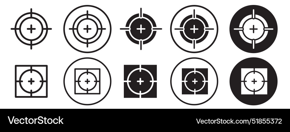 Target icon set collection for web vector image