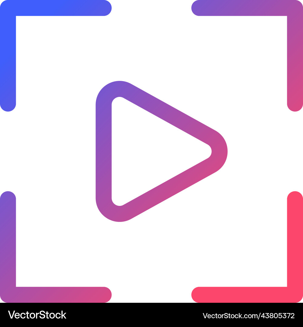 Video mode pixel perfect gradient linear ui icon Vector Image