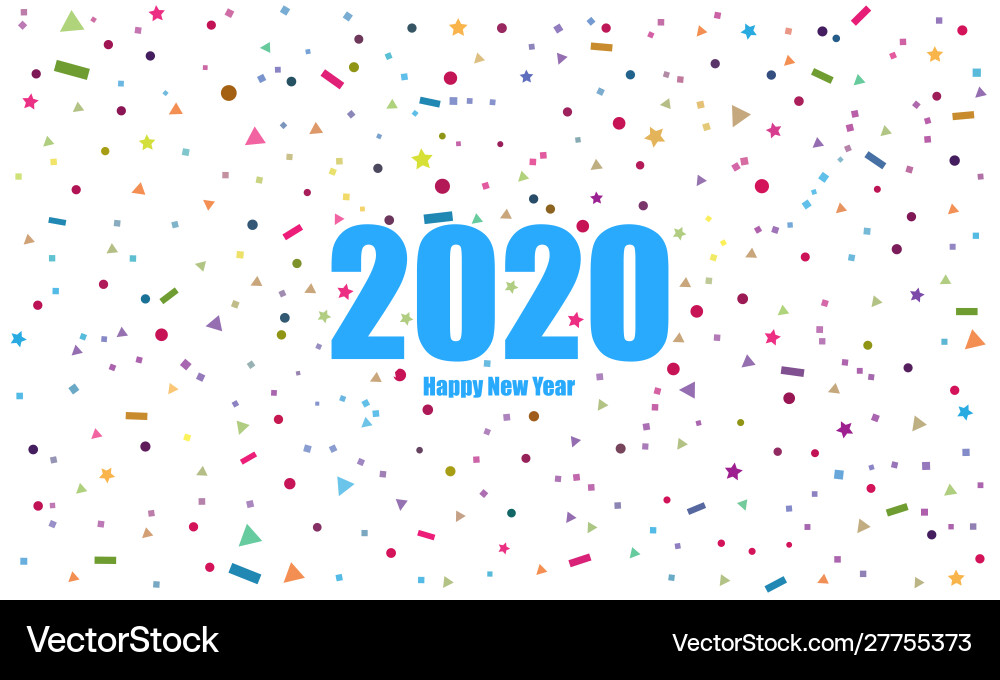 2020 background with happy new year multi color Vector Image