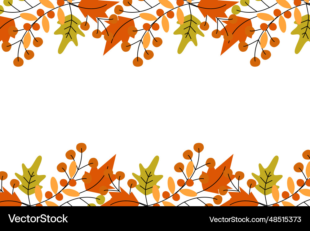 Abstract rectangular frame border of autumn Vector Image