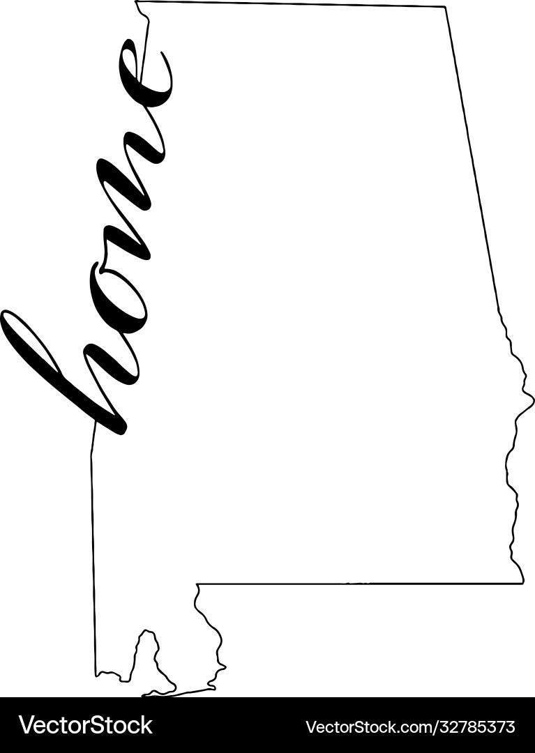 Alabama state map outline
